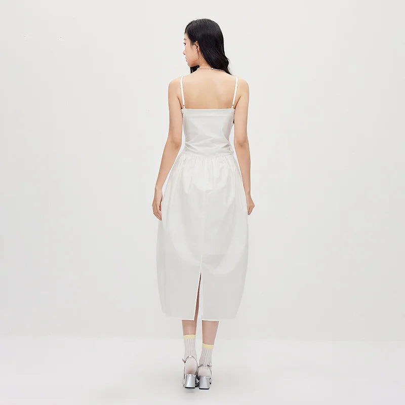 Semir Women Dress Bowknot Solid Tube Sling French Style Dress 2026 Summer Elegant