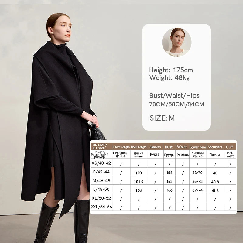 Amii Minimalism Women's Coat 2026 Winter New Solid Warm Loose Long Women Woolen Coat Fashion Versatile Clothing Female 12524038