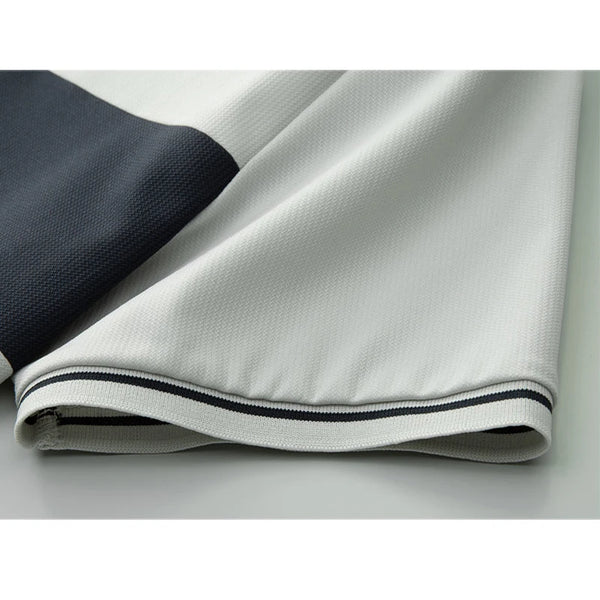 Men's Polo Shirt, Stretchy Seamless Ice Silk Fabric, Half-Zip Color Block Collar, Cool & Breathable Summer Short Sleeve Tee