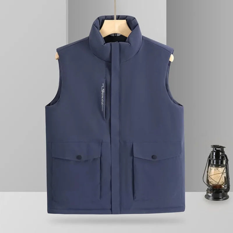 2026 Men's thickened warm cotton jacket Winter down vest team logo printed workwear  jacket  unisex couple fashion cloth