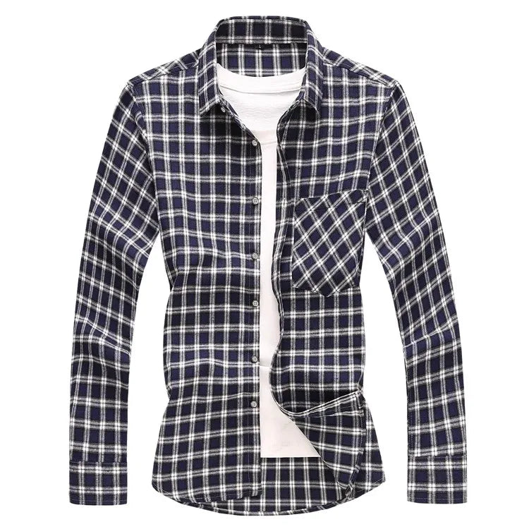 2026 New Men's Classic Striped Plaid Shirt, Short Sleeve/Long Sleeve Available, Shirts with Left Chest Pocket M-5XL 6XL 7XL