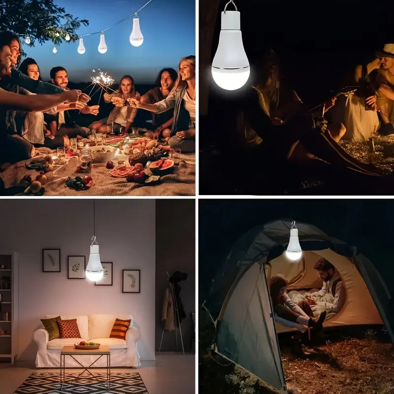 USB Rechargeable Light Bulbs Warm Light Bulb 3 Light Modes for Power Outage Camping Tent Portable LED Hanging Emergency Lamp