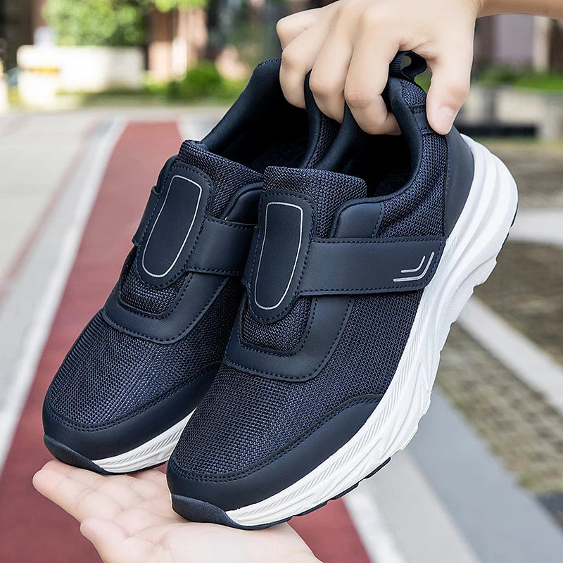 Men's Adjustable Easy Top Wings Diabetic Shoes Sporty Walking Sneakers for Elderly Soft Comfort Hook & Loop Open Shoes Sports