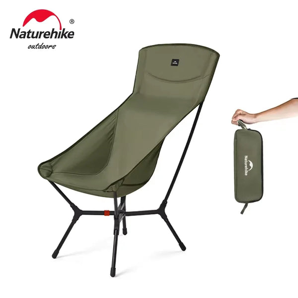Naturehike YL01 High Back Folding Chair Camping Ultalight Portable Relax Backrest Outdoor Fishing 150KG Load Comfort Moon Chairs
