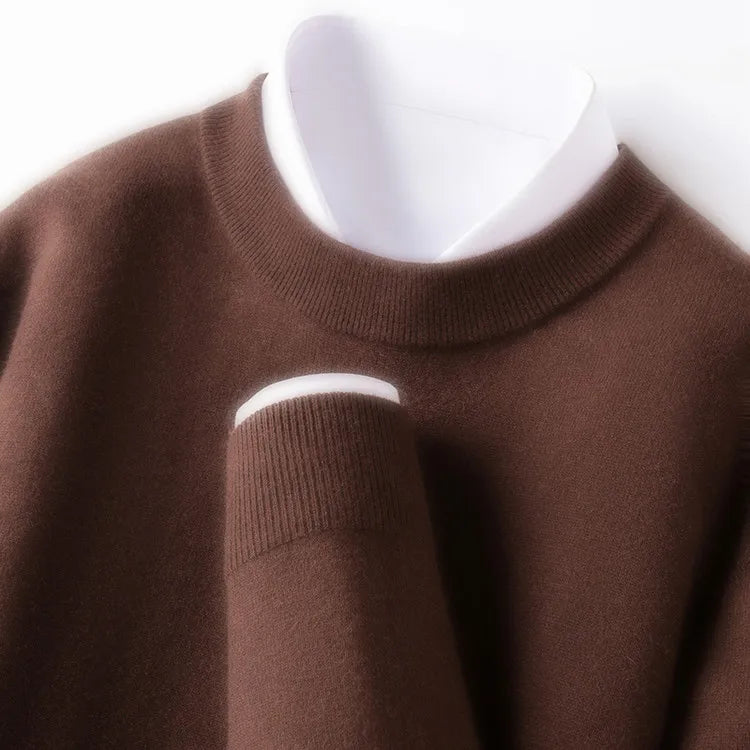 350g 100% Merino Wool Sweater, Anti-Pilling, 9 Colors Men's Round Neck Pullover Sweater - Versatile Base Layer or Outerwear
