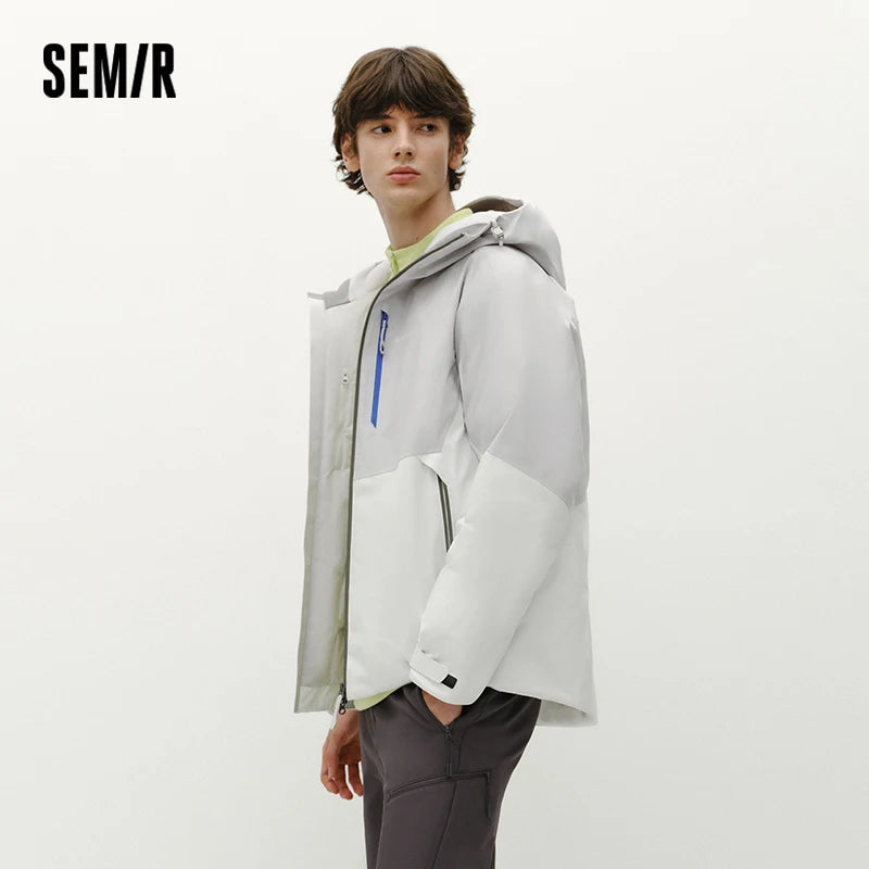 អាវក្រៅបុរស Semir ធ្វើពីរោមចៀម ៩០ ភាគរយ ធន់នឹងភ្លៀង ធន់នឹងការកកិត មានខ្យល់ចេញចូលបាន ធន់នឹងការពាក់ក្រៅផ្ទះ ពណ៌ចម្រុះ មានមួក 2026 ថ្មី