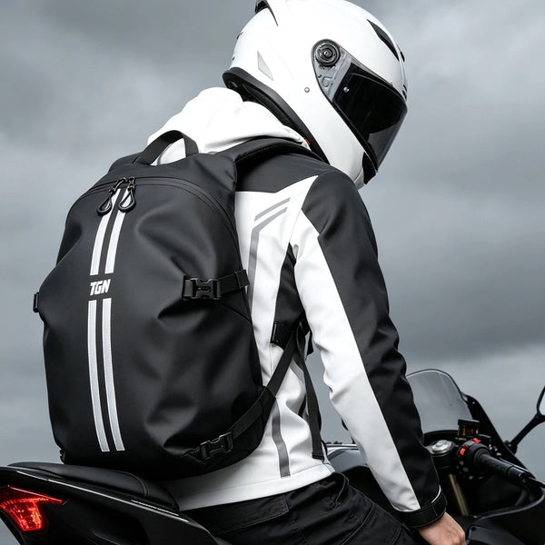 Tigernu 15.6 inch Waterproof Motorcycle Backpack With Reflective Strip Fit For Full Face Helmet For Outdoor Riding