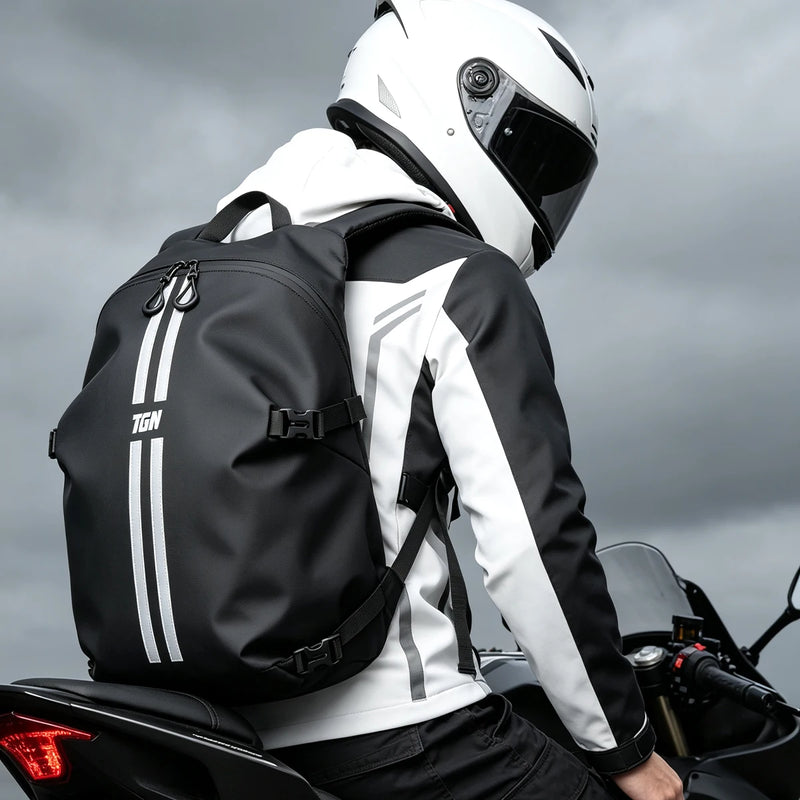 Tigernu 15.6 inch Waterproof Motorcycle Backpack With Reflective Strip Fit For Full Face Helmet For Outdoor Riding