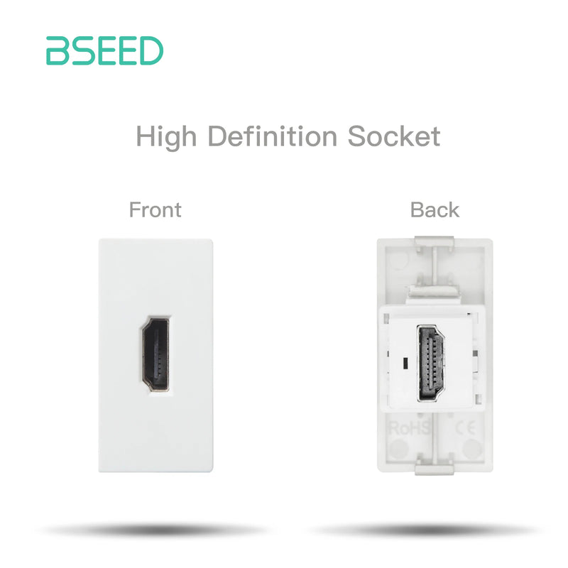 BSEED Wall Internet Cat5 Socket Plastic Frame Parts USB Charge Port TV Satellite Interface Function DIY Combination
