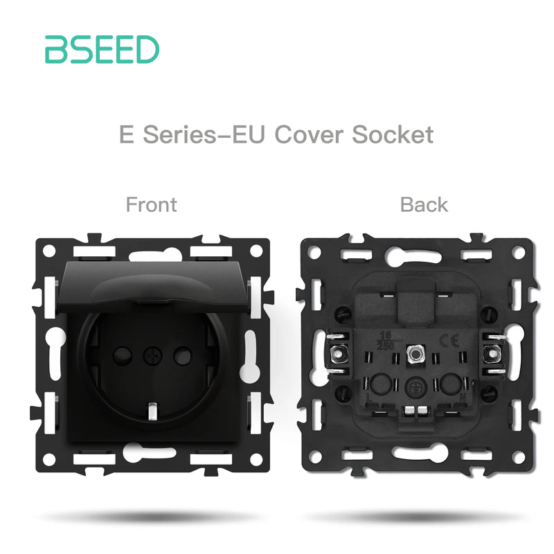 BSEED 1/2/3/4Gang WIFI Click Button Switch Part Plastic Frame Smart Curtain Switch Function Part EU Smart Socket DIY Combination