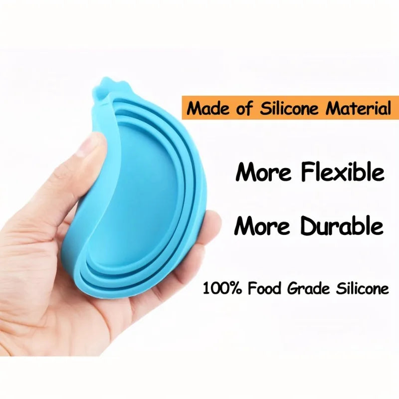 1set Reusable Silicone Pet Can Lid & Spoon Set, Universal Silicone Food Covers Fit Most Dog Cat Cans, Pet Supplies.