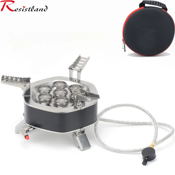 6800W 12800W 18000W Portable Outdoor Stove Camping Gas Stove Folding Head Burner Strong Fire Stove with Storage Bag For Hiking