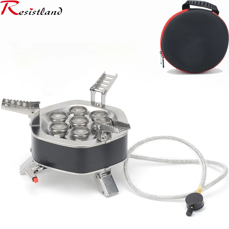 6800W 12800W 18000W Portable Outdoor Stove Camping Gas Stove Folding Head Burner Strong Fire Stove with Storage Bag For Hiking