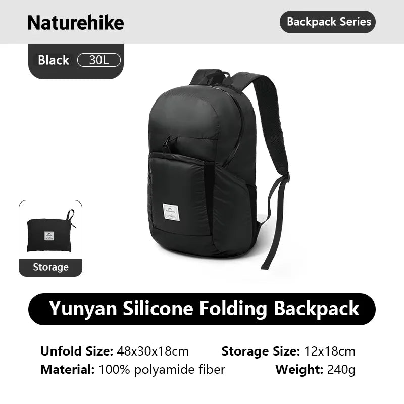 Naturehike 18L 22L 25L 30L Silicone Folding Backpack Lightweight Portable Waterproof Outdoor Camping Hiking Shoulder Skin Bag