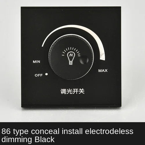 DepoGuye Wall-mounted LED dimmer on/off switch, dimming 15-300W, AC 220V-250V rotary dimmer switch, For dimmable LED lamps