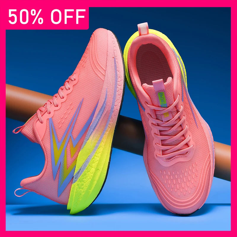 Unisex Sports Shoes Professional Running Anti Slip Thick Soled Training Shoes New Marathon Sports Breathable Light Running Shoes