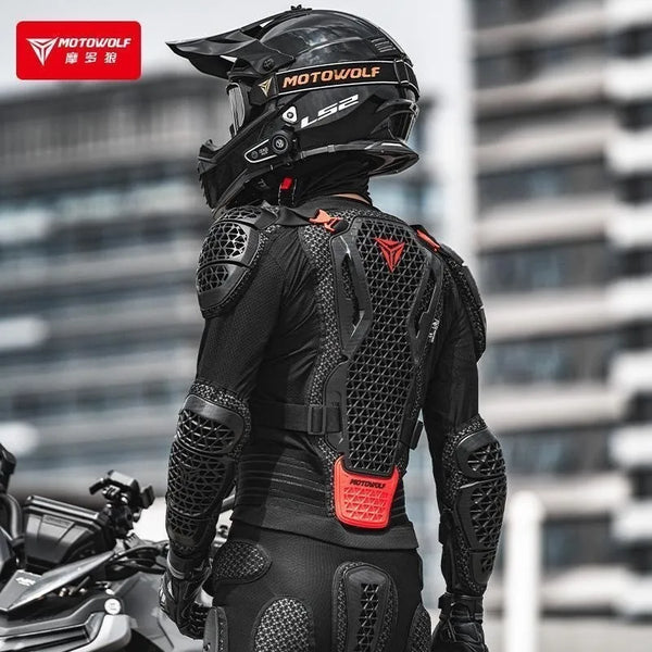 អាវម៉ូតូ Motowolf សម្រាប់បុរស និងស្ត្រី អាវក្រោះការពាររាងកាយម៉ូតូ អាវ Motocross សម្ភារៈការពារជិះដែលមានវិញ្ញាបនបត្រ CE