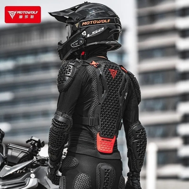 អាវម៉ូតូ Motowolf សម្រាប់បុរស និងស្ត្រី អាវក្រោះការពាររាងកាយម៉ូតូ អាវ Motocross សម្ភារៈការពារជិះដែលមានវិញ្ញាបនបត្រ CE