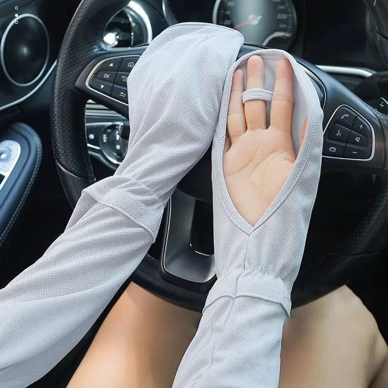 1pair Summer Arm Sleeves,Mesh Fabric Breathable,Sweat-Wicking.Suitable for All Scenarios Hiking,Beach Vacation,Commuting by Car.