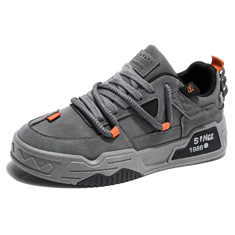 Men's shoes four season new thick bottom shoes fashion casual shoes student flat shoes non-slip soft sole outdoor walking shoes