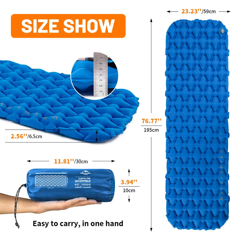 Naturehike Inflatable Mattress Air Mattress Ultralight Outdoor Sleeping Pad Folding Bed Sleeping Mat Hiking Camping Mattress