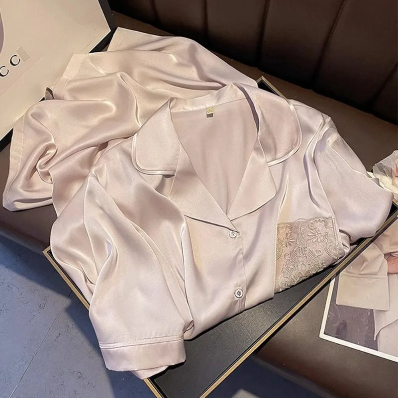 Ice Silk Nightgowns Woman Sleep Thin Night Wears for Females New Pajamas Dress Sleepwear Women's Loungewear One Piece Homewear