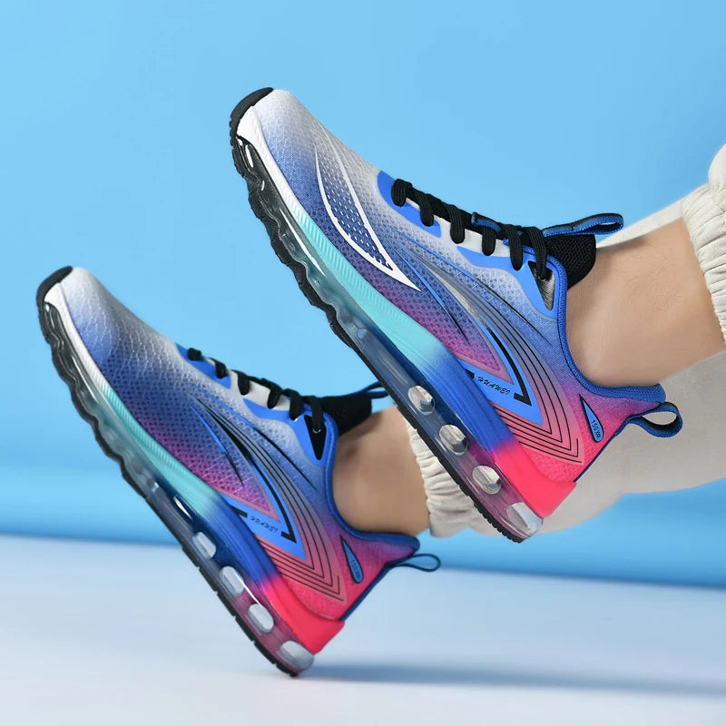 Men's casual sneakers four seasons breathable light full palm air cushion racing running shoes students mesh speed sports shoes
