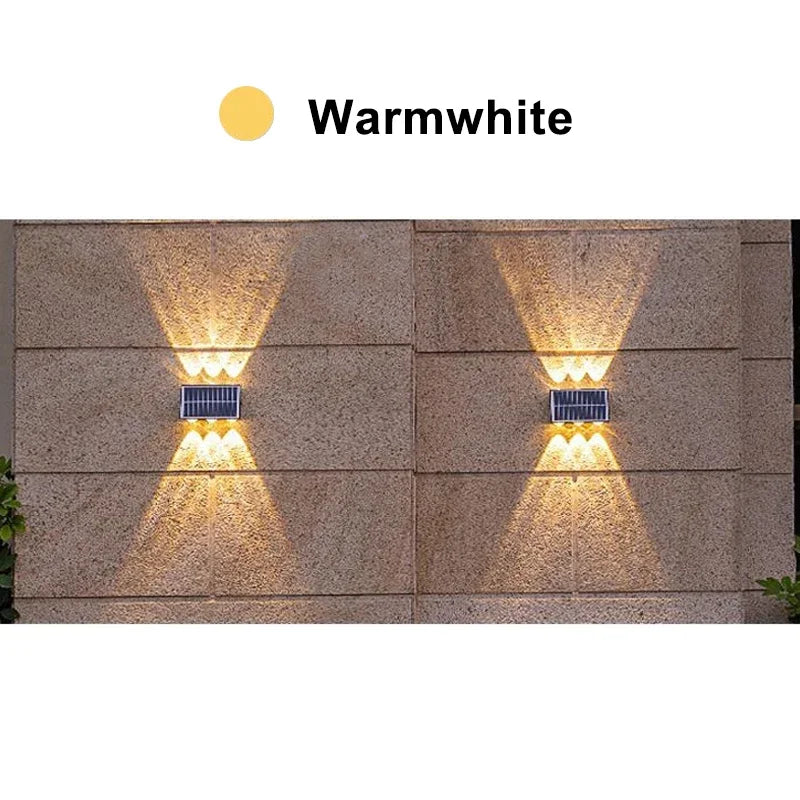 1/2 PCS Solar LED Spotlight Outdoor Waterproof Upper And Lower Lighting Solar Powered Streetlight for Balcony Courtyard Garden