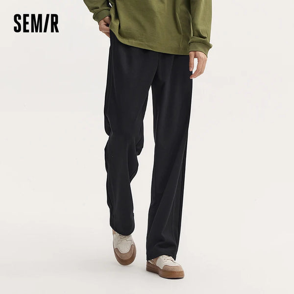 ខោបុរស Semir ខោកីឡាប៉ាក់រលុងត្រង់សម្រាប់បុរសនិងស្ត្រី ស្ទីលប្រចាំថ្ងៃ ខោធម្មតា ខោសរទរដូវទន់ 2026