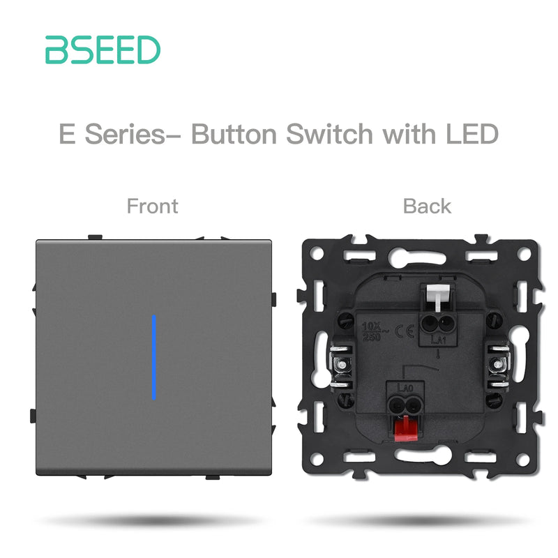 BSEED 1/2Gang Wall Button Switch USB Type-C Wall Socket Module Part Internet TV Telephone Socket Plastic Frame DIY Function Part