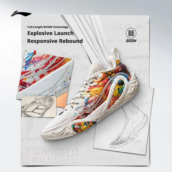 ស្បែកជើងបាល់បោះបុរស Li-Ning WADE DLO 1 លើទីលាន BOOM ទម្ងន់ស្រាល ស្រូបយកឆក់ ទ្រទ្រង់លំនឹង ស្បែកជើងប៉ាតា ABPV009
