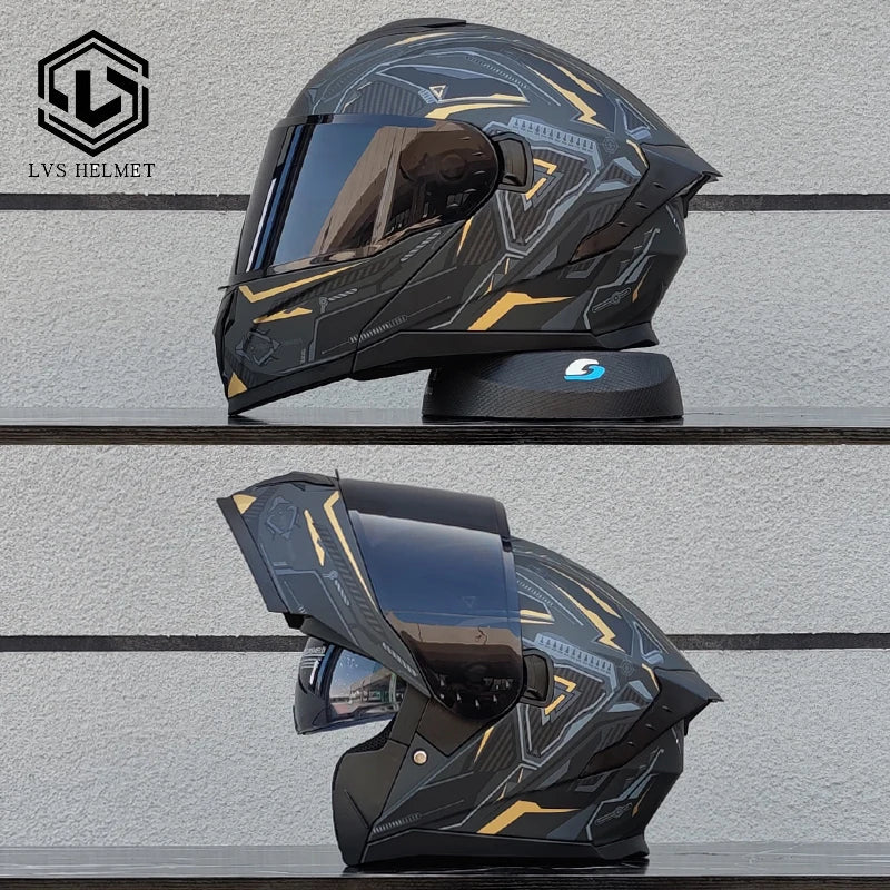 LVS Modular Flip Motorcycle Helmet Full Face Highway Helmet DOT Approved High Quality