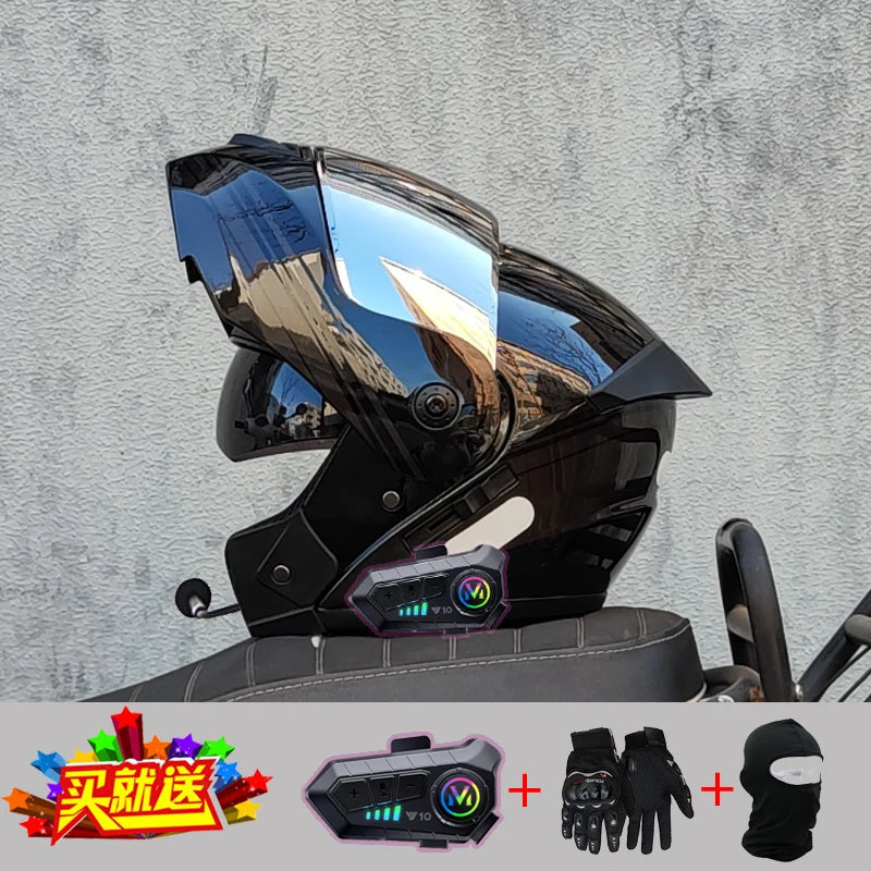 Motorcycle Bluetooth Helmet High Quality Flip Helmet Abs Full Face Motorcycle Helmet Racing Helmet Dot Approved