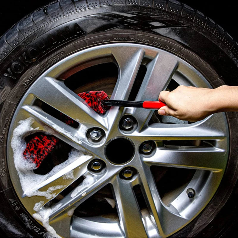 SEAMETAL Auto Wheel Detailing Brush Bendable Wheel Woolies Car Cleaning Tools for Car Rim Tire Wash Accessories