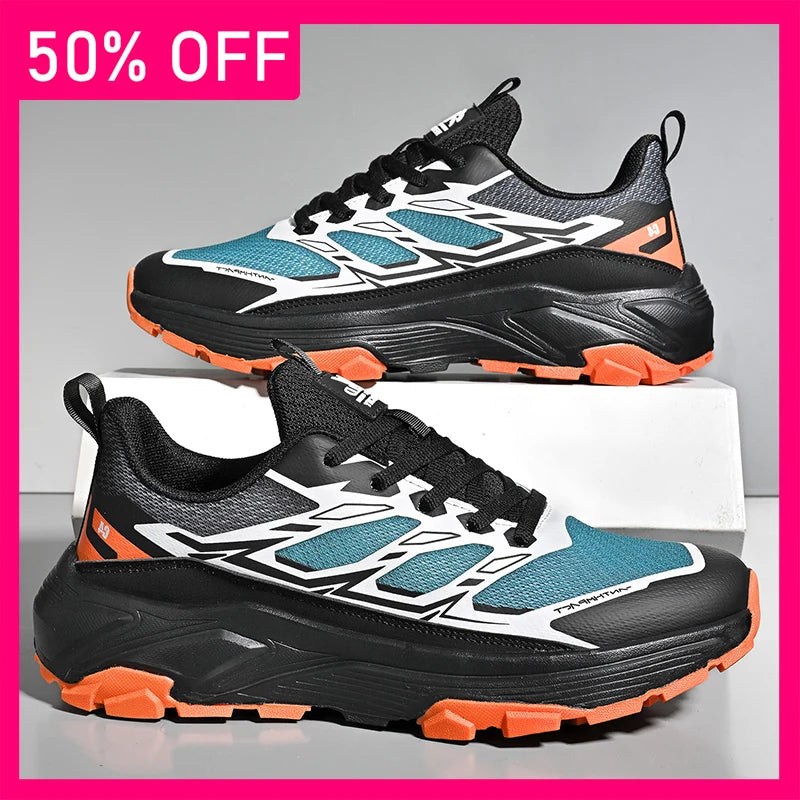 Men Sports Shoes New Fitness Walking Outdoor Lightweight Anti Slip Thick Soled Hiking Shoes Daily Commuting Travel Shoes for Men