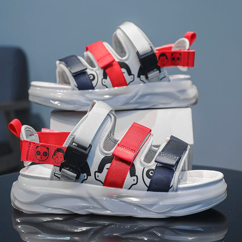 Men's casual sandals summer new soft-sole anti-slip comfortable outdoor walking sandals thick-sole driving fashion Joker Sandals