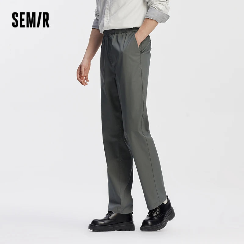 Semir Men Pants Comfortable Solid Straight Work Commute 2026 Autumn Casual Style Easy Care Long Trousers Daily Wear