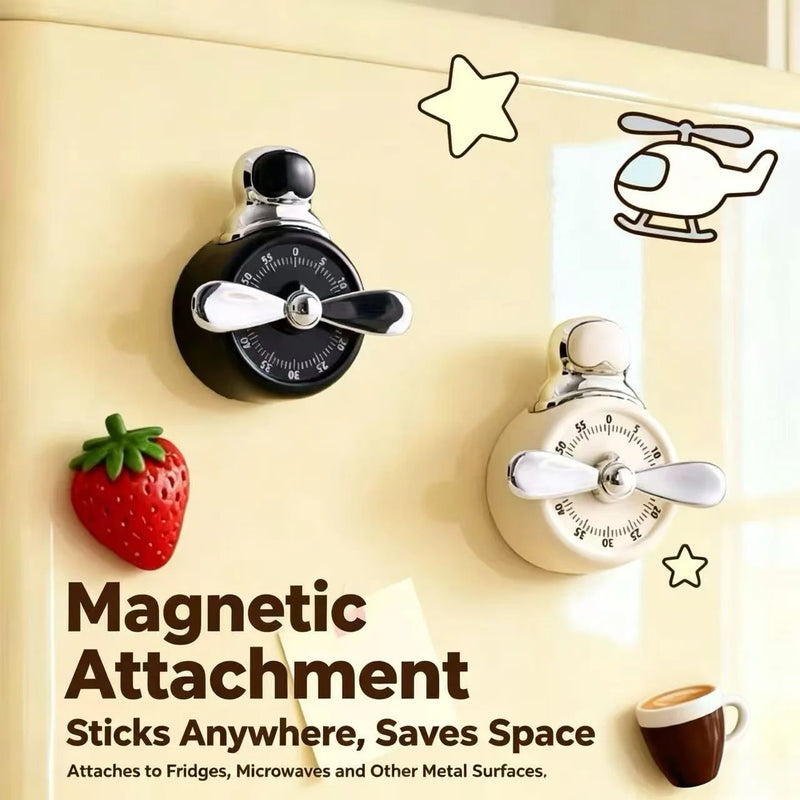 Pilot Magnetic Mechanical Kitchen Timer Home Cooking Baking Countdown Alarm Clock Reminder for Home Use