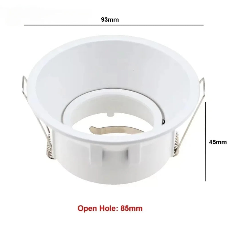 ឈុតជំនួសអំពូលភ្លើង Downlight រាងមូល GU10 ចំនួន 1/10 ដុំ សម្រាប់តោងពិដាន ពណ៌ខ្មៅ MR16