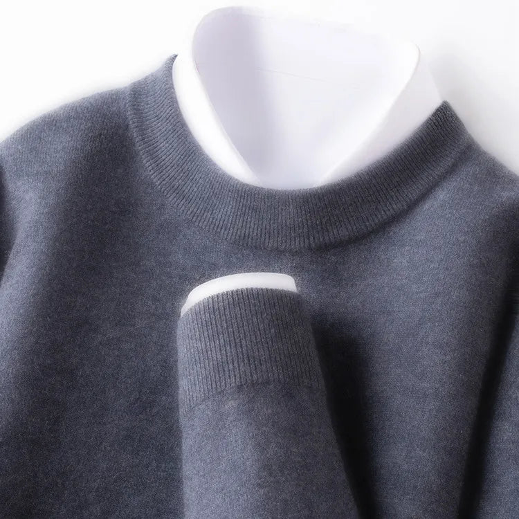 350g 100% Merino Wool Sweater, Anti-Pilling, 9 Colors Men's Round Neck Pullover Sweater - Versatile Base Layer or Outerwear
