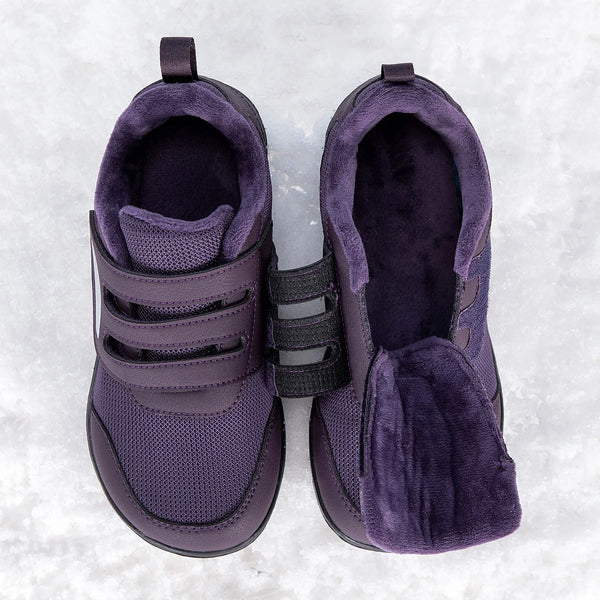 Men Women Winter Walking Shoes Fleece Lined Warm Elderly Sneakers Extra Wide Toe Non Slip Diabetic Shoes Adjustable Strap