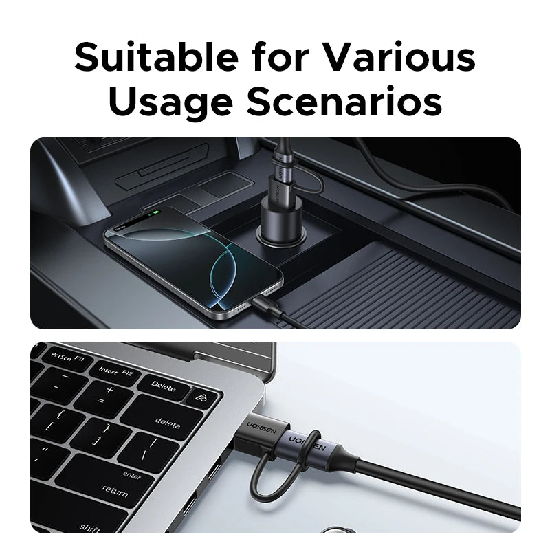 UGREEN USB A to Type C Adapter USB 3.1 Gen1 18W Fast Charging OTG Connector for Laptop Smartphone Tablet Data Transfer