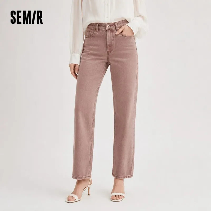 Semir Wide Leg Pants woman High Waist Loose Fit Soft Basic Denim Casual Fashion Trend Stylish Women Spring 2026