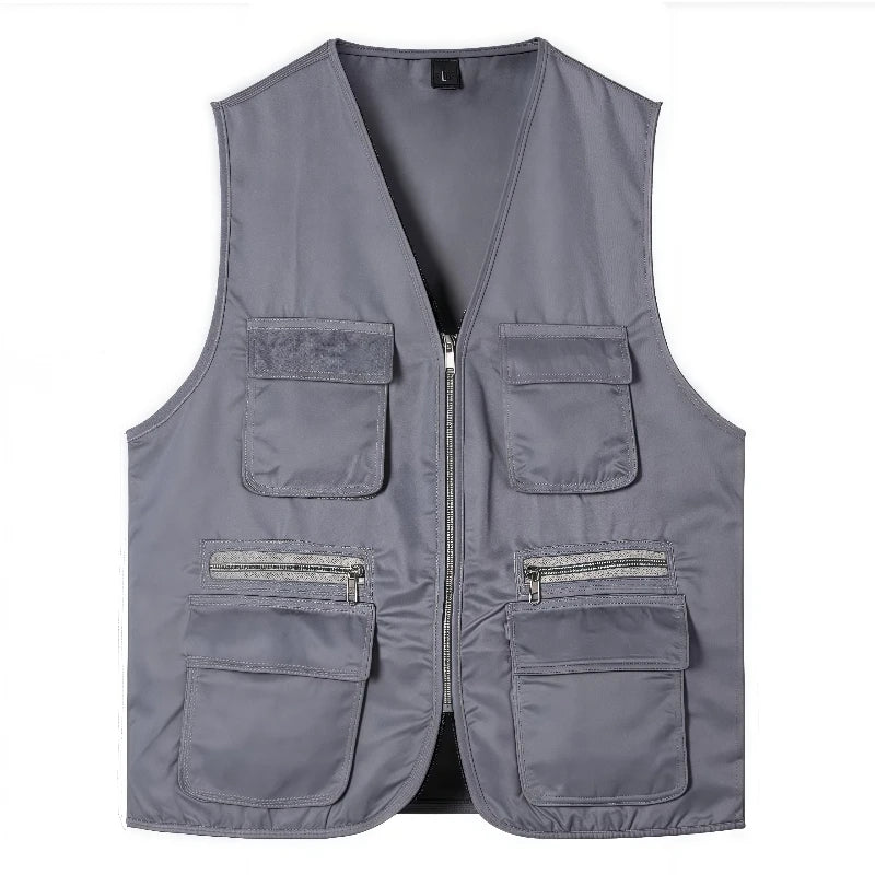 Work and Leisure All-Match Summer Fishing Vest Multi-Pocket Vest High-End Custom Logo Printed Brand Text