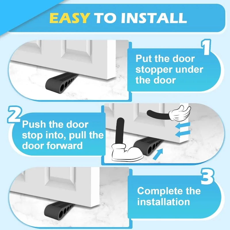 1pc Door Wedges for The Bottom of Doors - Set of Two with a Holder, for Use in Homes, Offices, Dorms, Classrooms, And Garages.