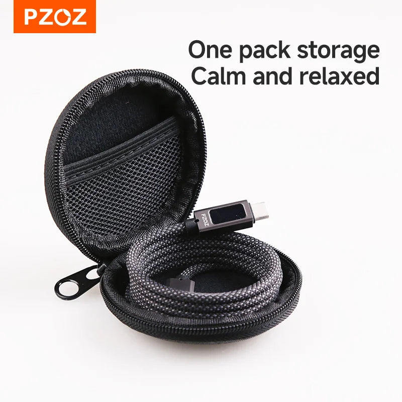 PZOZ Cable Storage Bag Data Cable Storage Zippered Bag Travel Case For Headphone Phone Cable Portable Bag Waterproof Storage Bag