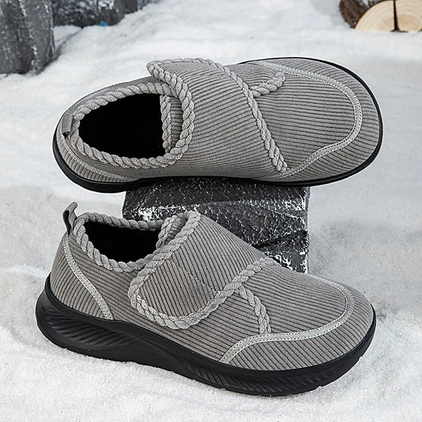 Winter Fur-lined Wide Toe Box Diabetic Shoes for Men Women Adjustable Walking Sneakers Orthopedics Swollen Foot Pain Relief