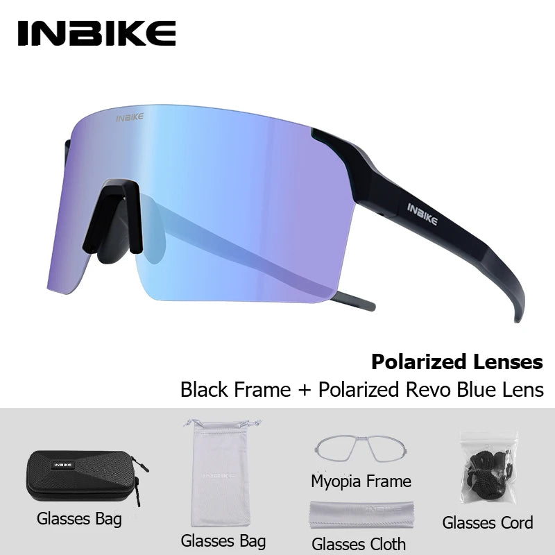 INBIKE Polarized Cycling Sunglasses Man UV400 Protection Road Bike Glasses Mountain Biking Cycling Eyewear for Outdoor Running