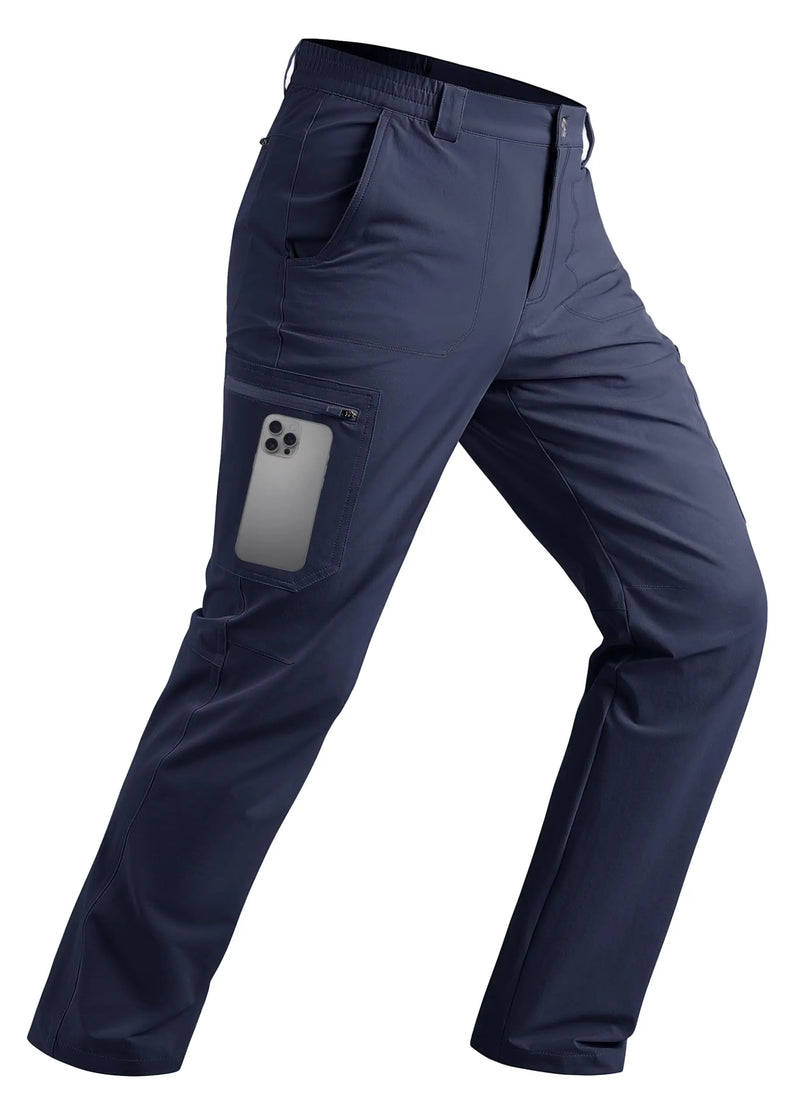 Men's Hiking Cargo Pants Quick Dry Lightweight Stretch Nylon Ripstop Water Resistant Outdoor Work Fishing 5 Zipper Pockets