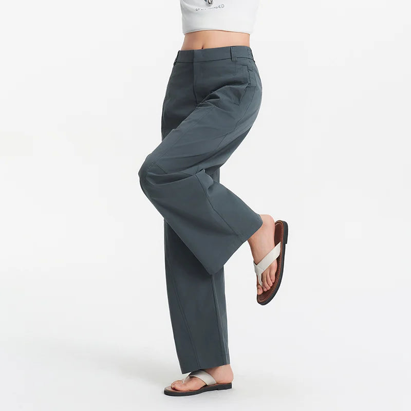 Semir Women Pants Woven 2026 Wide Leg Soft Drape Loose Fit Commuter Urban Casual Everyday Style Soft Comfortable Daily Wear